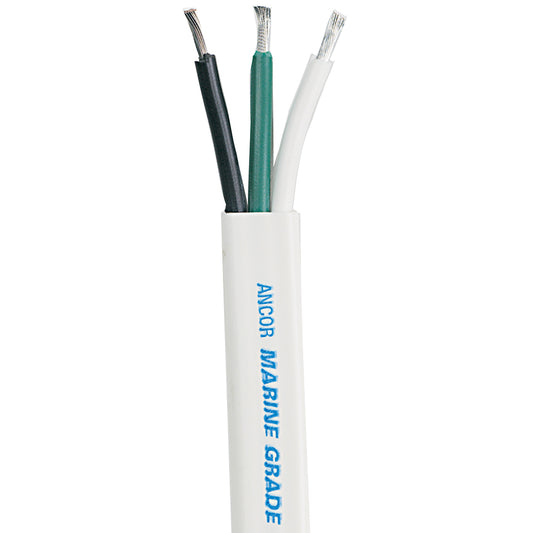 Ancor White Triplex Cable - 12/3 - White, Black, Green - Sold by the Foot [1313-FT]